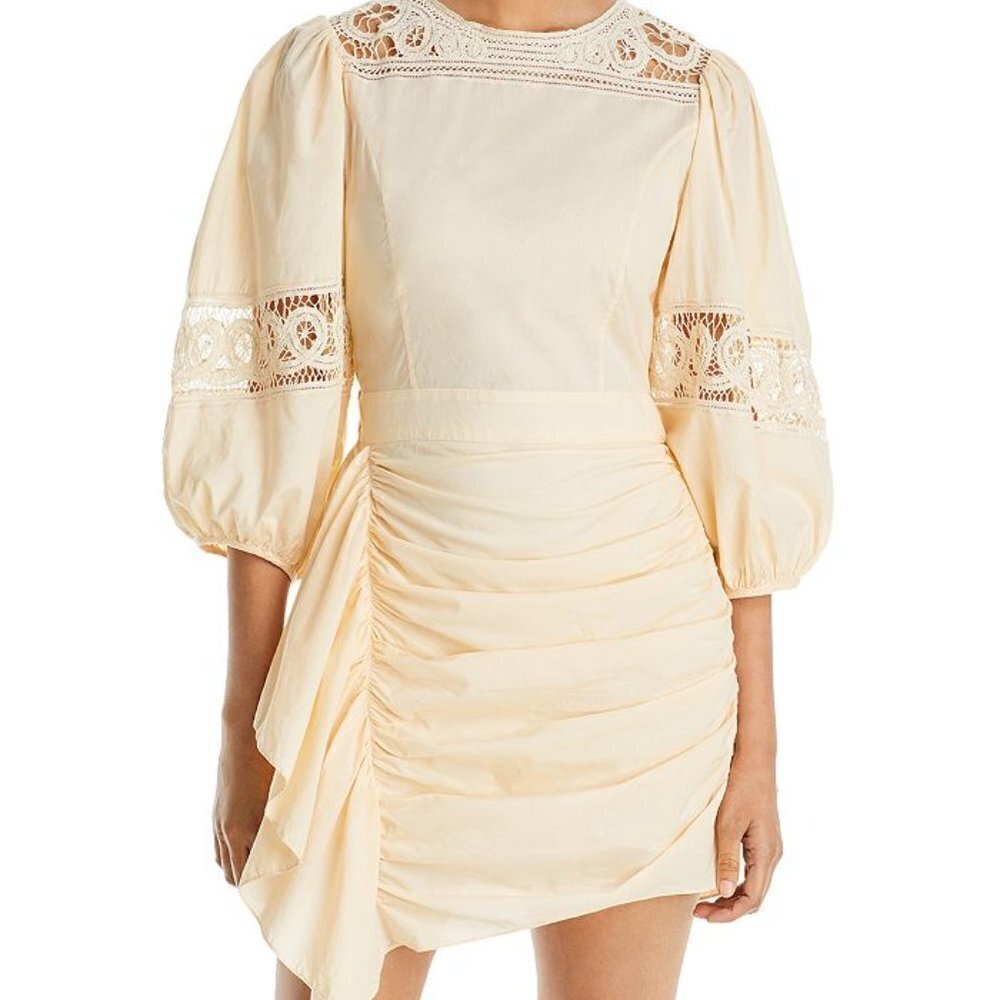 RHODE Pia Crochet Trim‎ Cotton Mini Dress